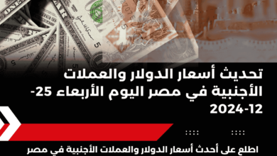تحديث أسعار الدولار الأربعاء 25-12-2024 في مصر
